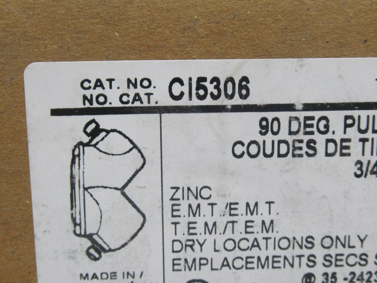 Thomas & Betts CI5306 90 Degree Pull Elbow 3/4" Trade *5-Pack* SEALED NEW