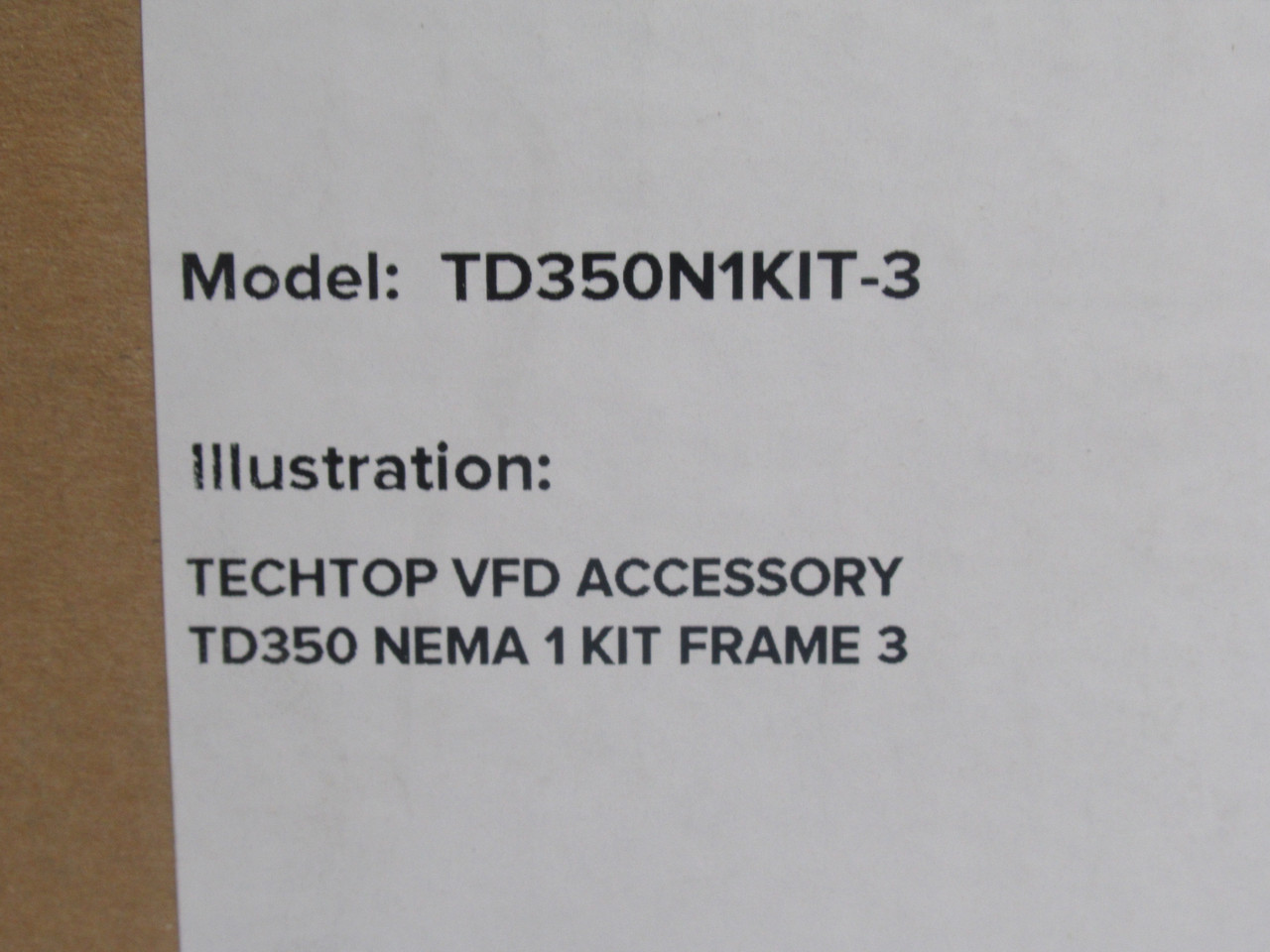 TechTop TD350N1KIT-3 VFD Accessory TD350 NEMA 1 Mounting Kit Frame 3 NEW