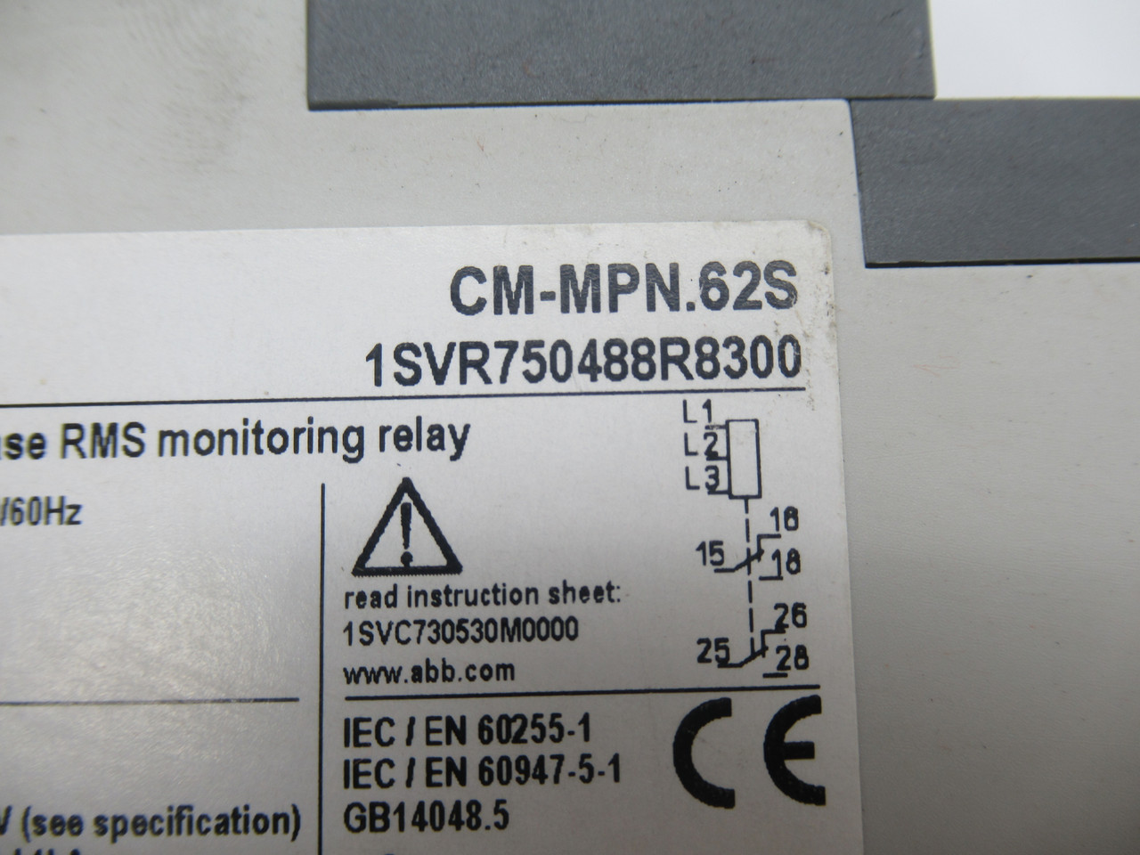 ABB CM-MPN.62S Multifunction RMS Monitoring Relay 3PH 230VAC/3A 24VDC/2A USED