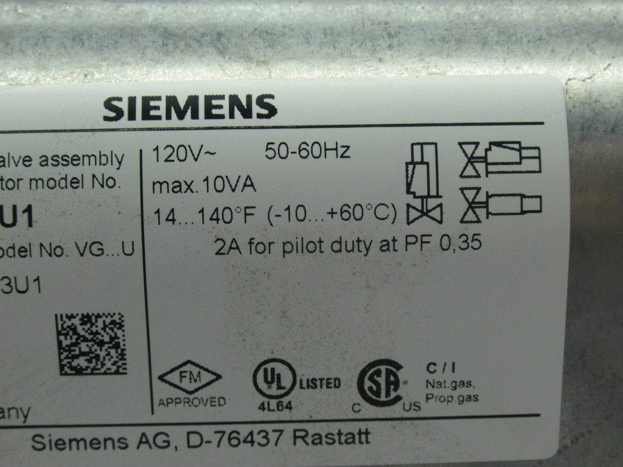 Siemens SKP15.013U1 Gas Valve Actuator 120V 50/60Hz 2A USED