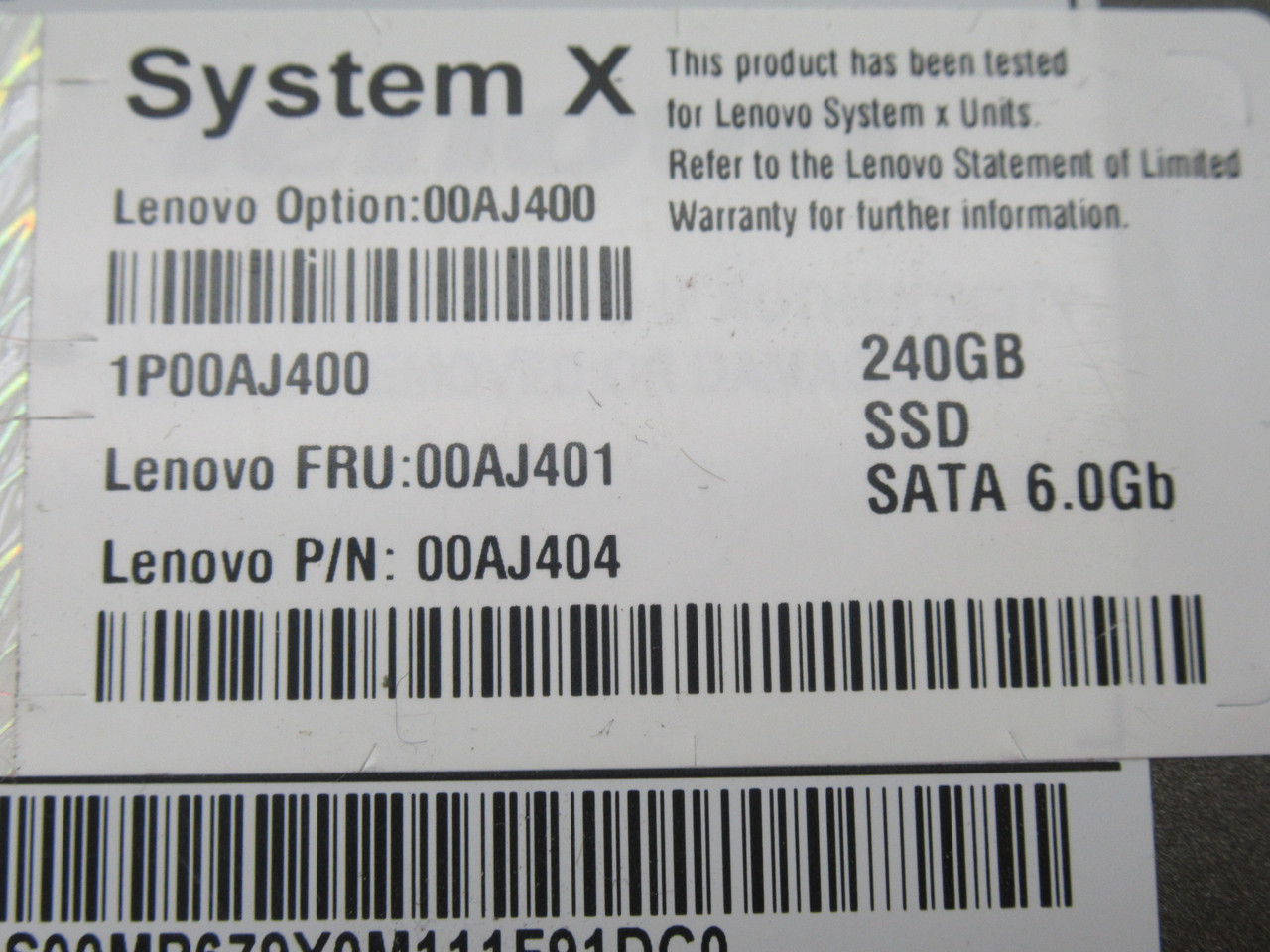 Lenovo 00AJ404 Solid State Drive 240GB SATA 6 GB/s USED