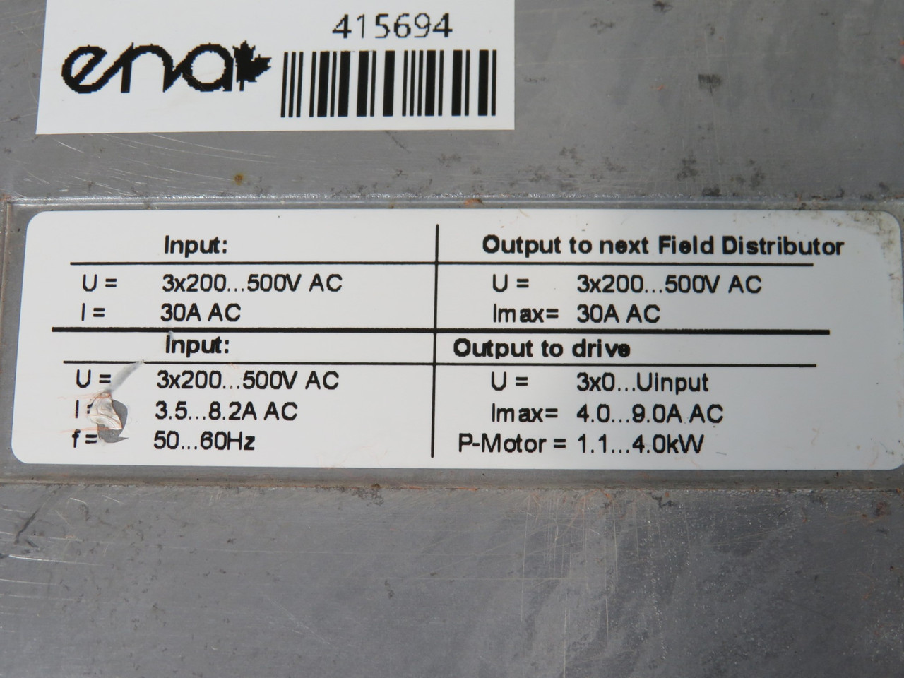 Sew-Eurodrive MFE72A/MM30D-503-00/Z28F0/BW2/AF0/AF0 Distributor H/W MISSING USED