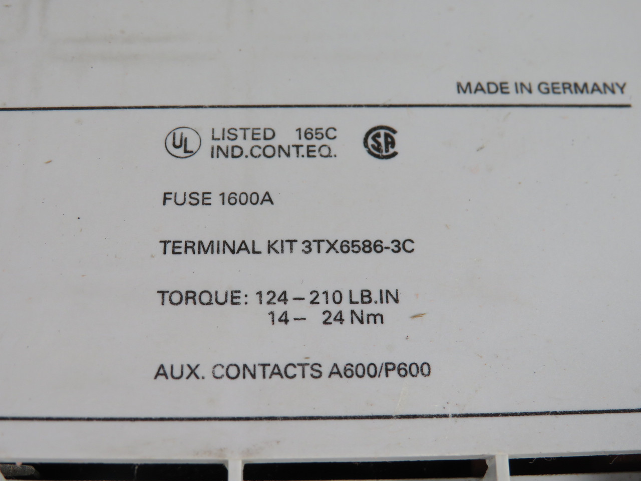 Siemens 3TF6844-0CF71 Vacuum Contactor 110-132V 50/60Hz 4NO 4NC NEMA 6 USED