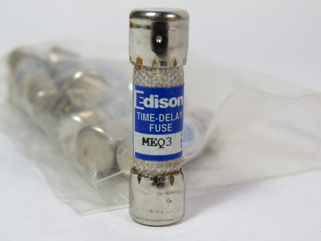 Edison MEQ3 Time Delay Fuse 3A 500V Lot of 10 USED
