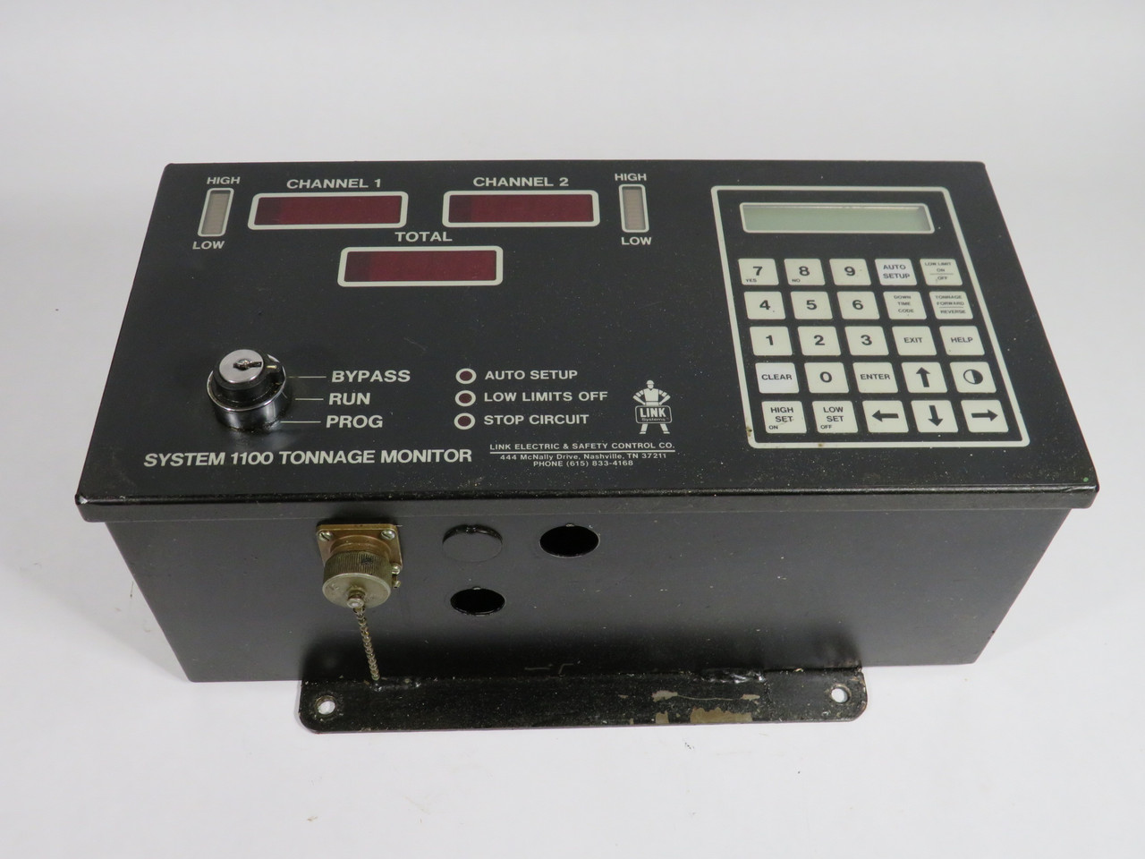 Link 1100-2CH System 1100 Tonnage Monitor *Cosmetic Damage/No Key* USED