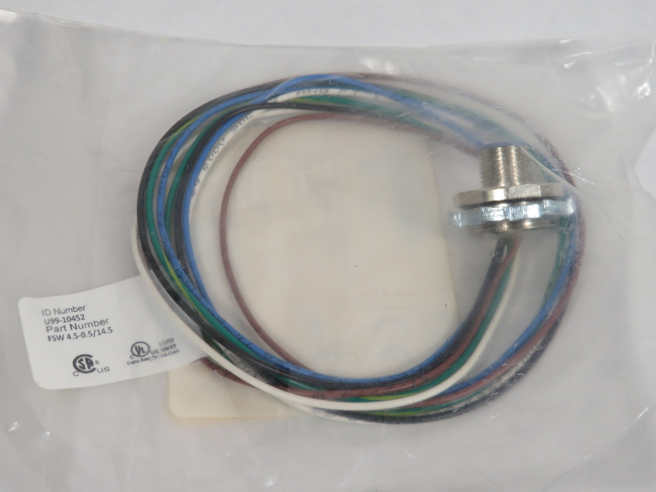 Turck FSW 4.5-0.5/14.5 Male Connector 5-Wire 1/2-14 NPSM 0.5m L U99-10452 NWB