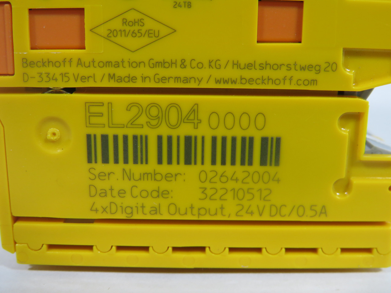 Beckhoff EL2904 4-Channel Digital Output EtherCAT Terminal 24VDC 0.5A NOP