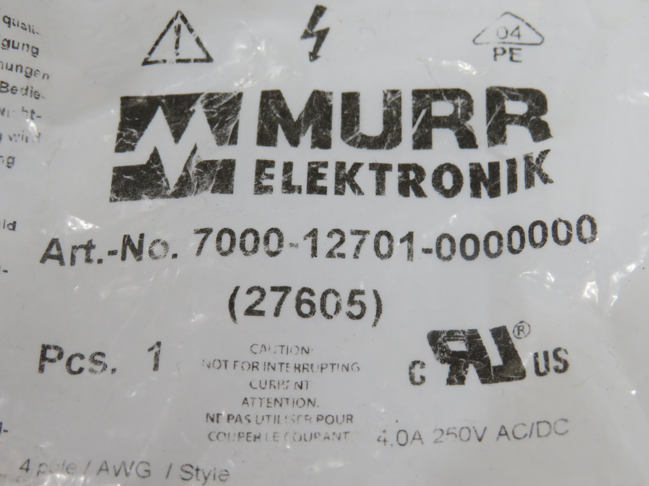 Murrelektronik 7000-12701-0000000 Male Straight Connector M12 OPEN BAG NWB