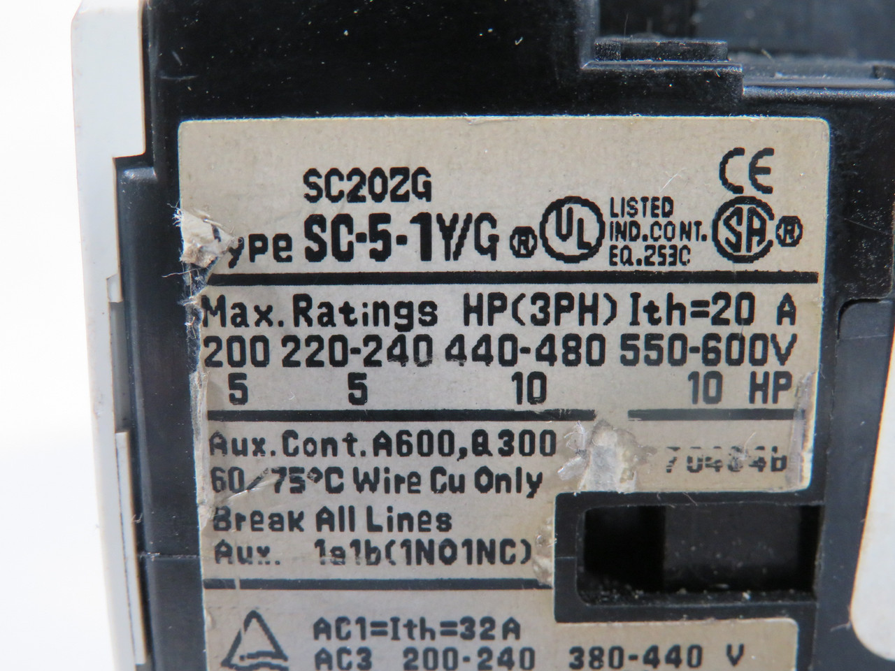 Fuji SC-5-1Y/G Contactor 24VDC USED