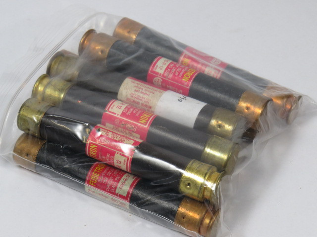 Fusetron FRS-R-12 Time Delay Fuse 12A 600V Lot of 10 USED