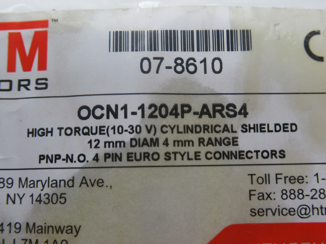 HTM Sensors OCN1-1204P-ARS4 Proximity Sensor 4mm Range 12mm D PNP-NO NWB