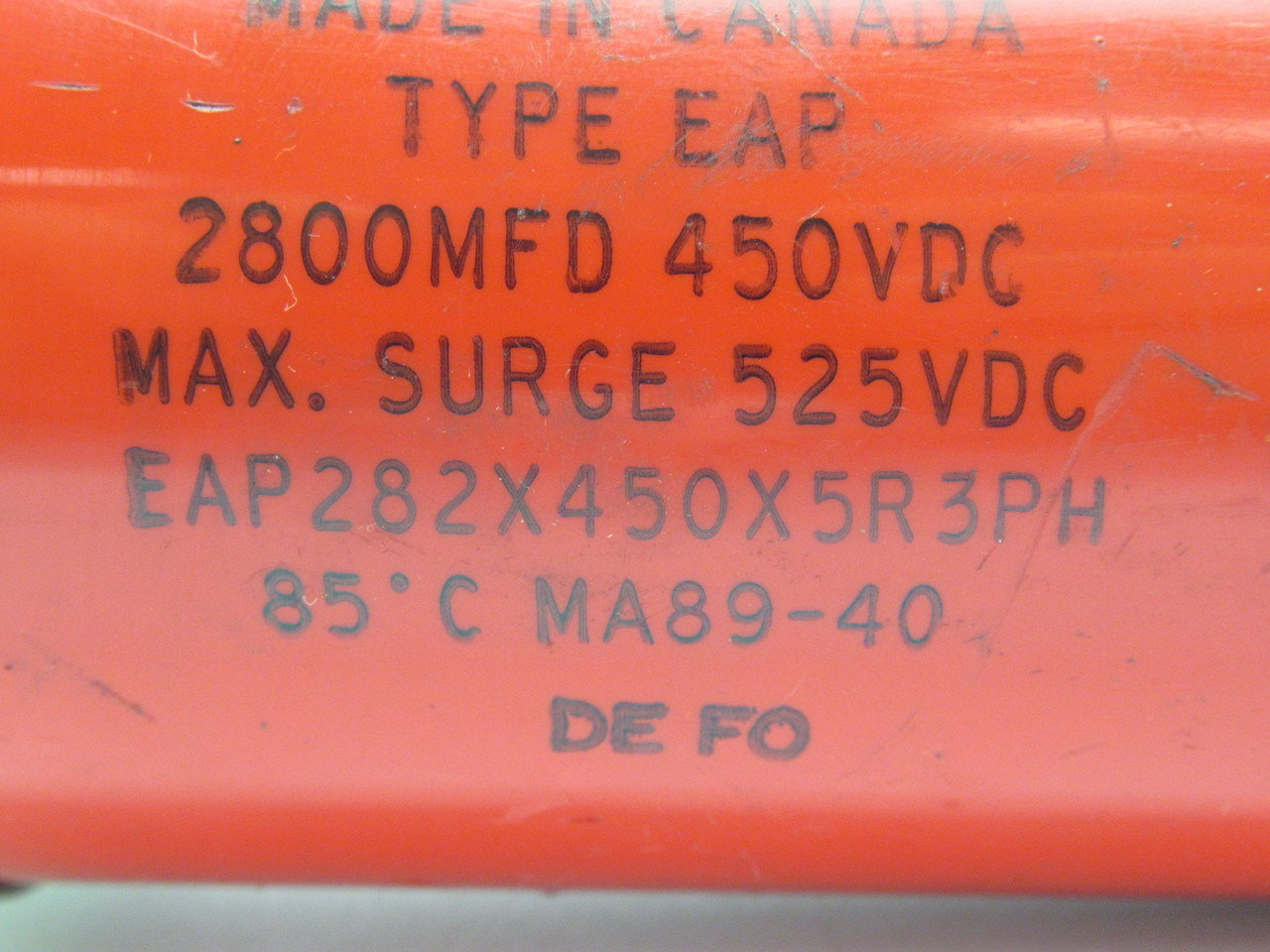 Mallory EAP282X450X5R3PH Electrolytic Capacitor 2800MFD SHELF WEAR USED