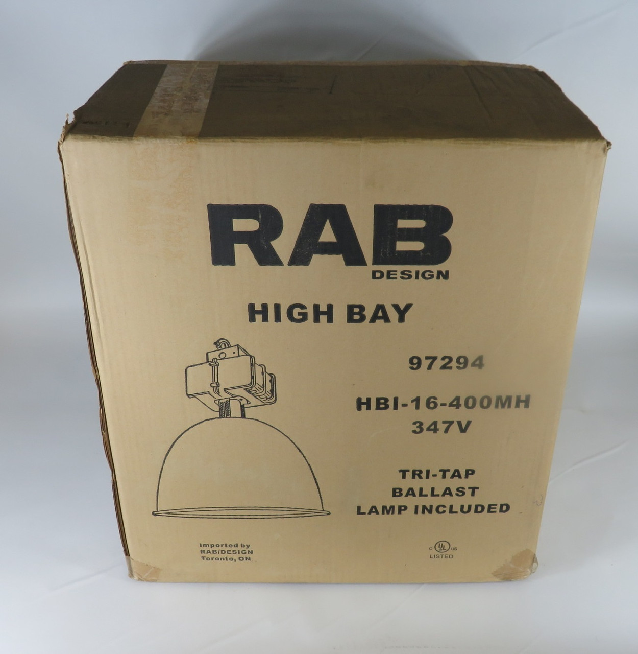 RAB HBI-16-400MH-347V 16" High Bay Fixture Assembly w/Bulb 400W DMG BOX NEW