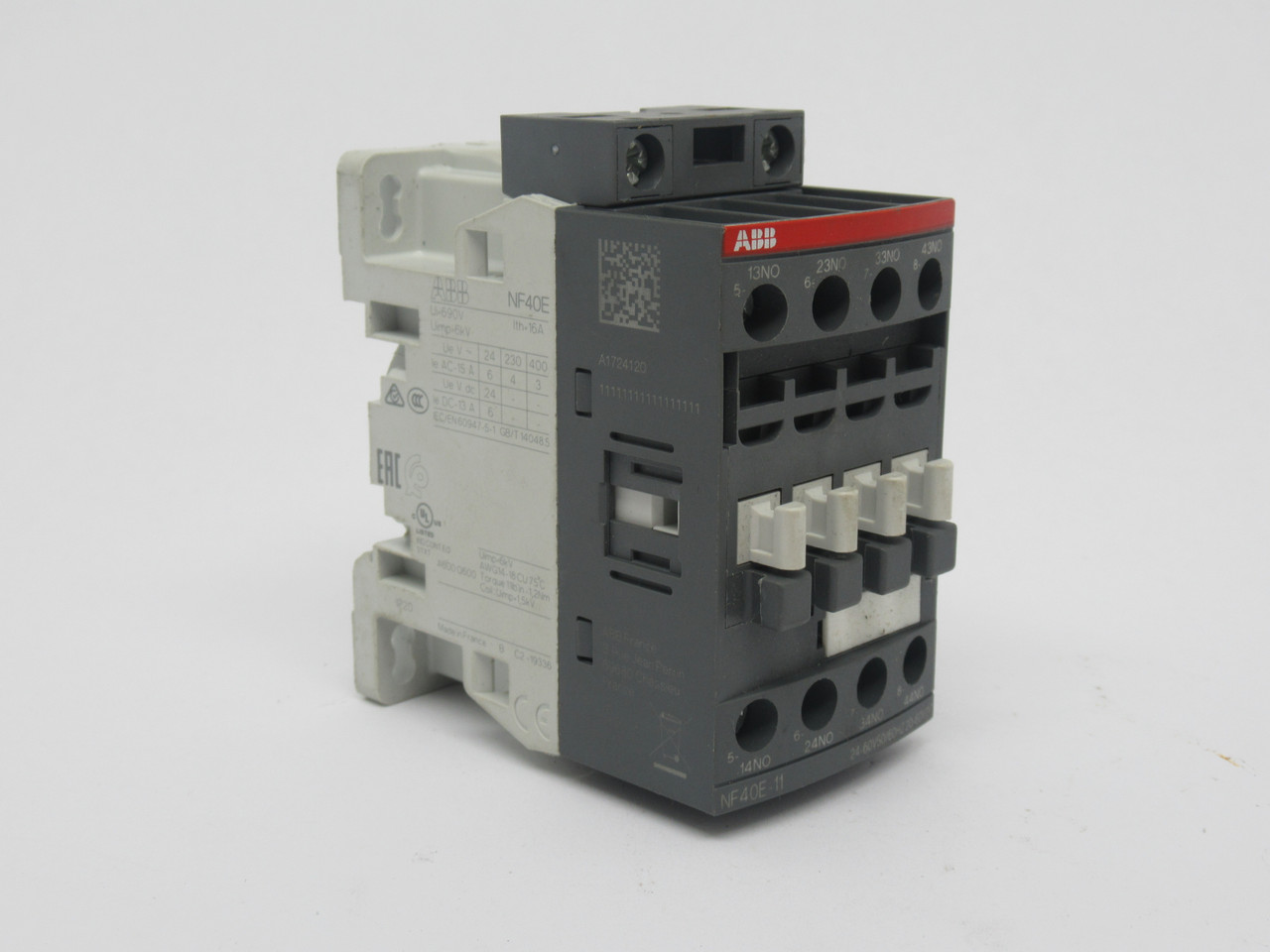 ABB NF40E-11 Contactor Relay 24-60VAC 50/60Hz 20-60VDC 4-Pole USED