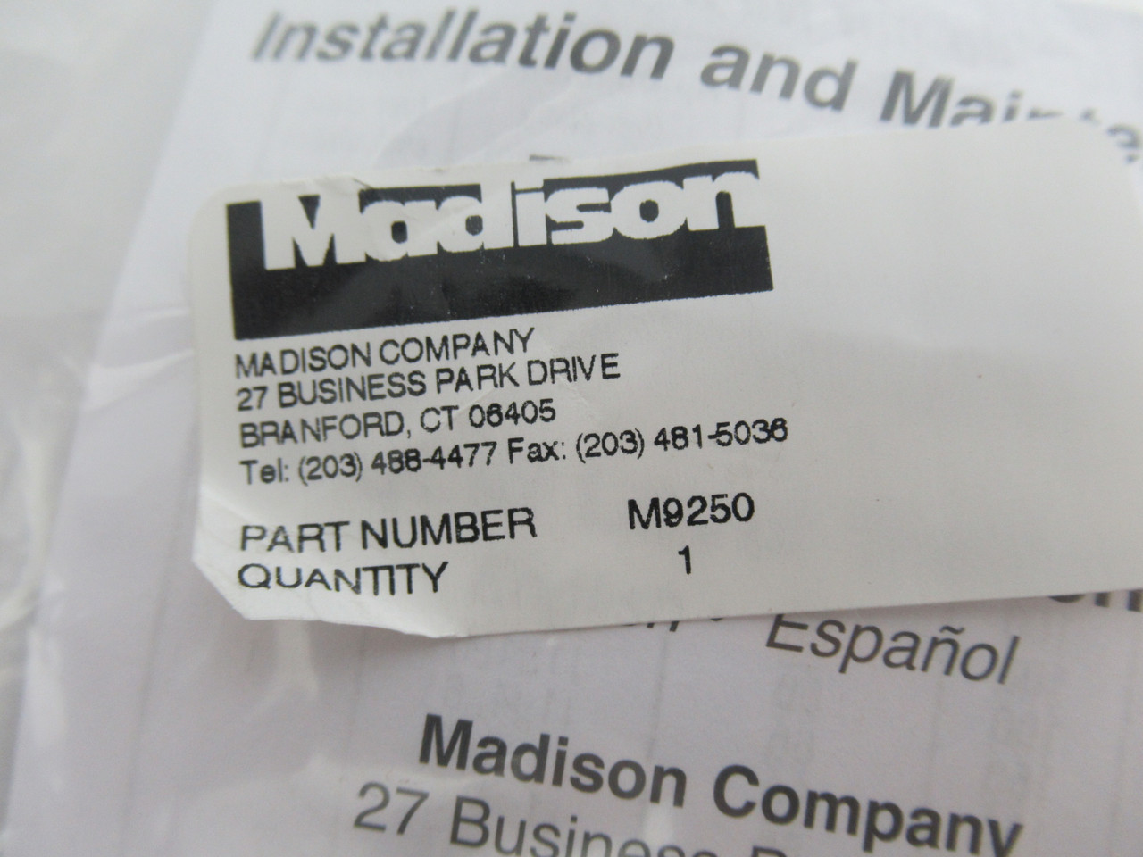 Madison M9250 Single Point Liquid Level Switch 300PSI NWB