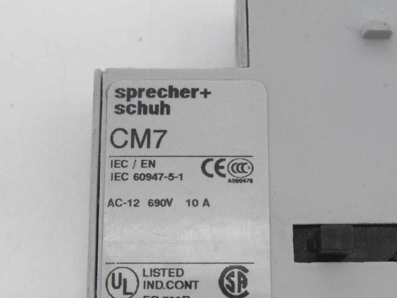 Sprecher + Schuh CM7-02 Interlock Auxiliary Contact Block 2NC 10A 600VAC USED