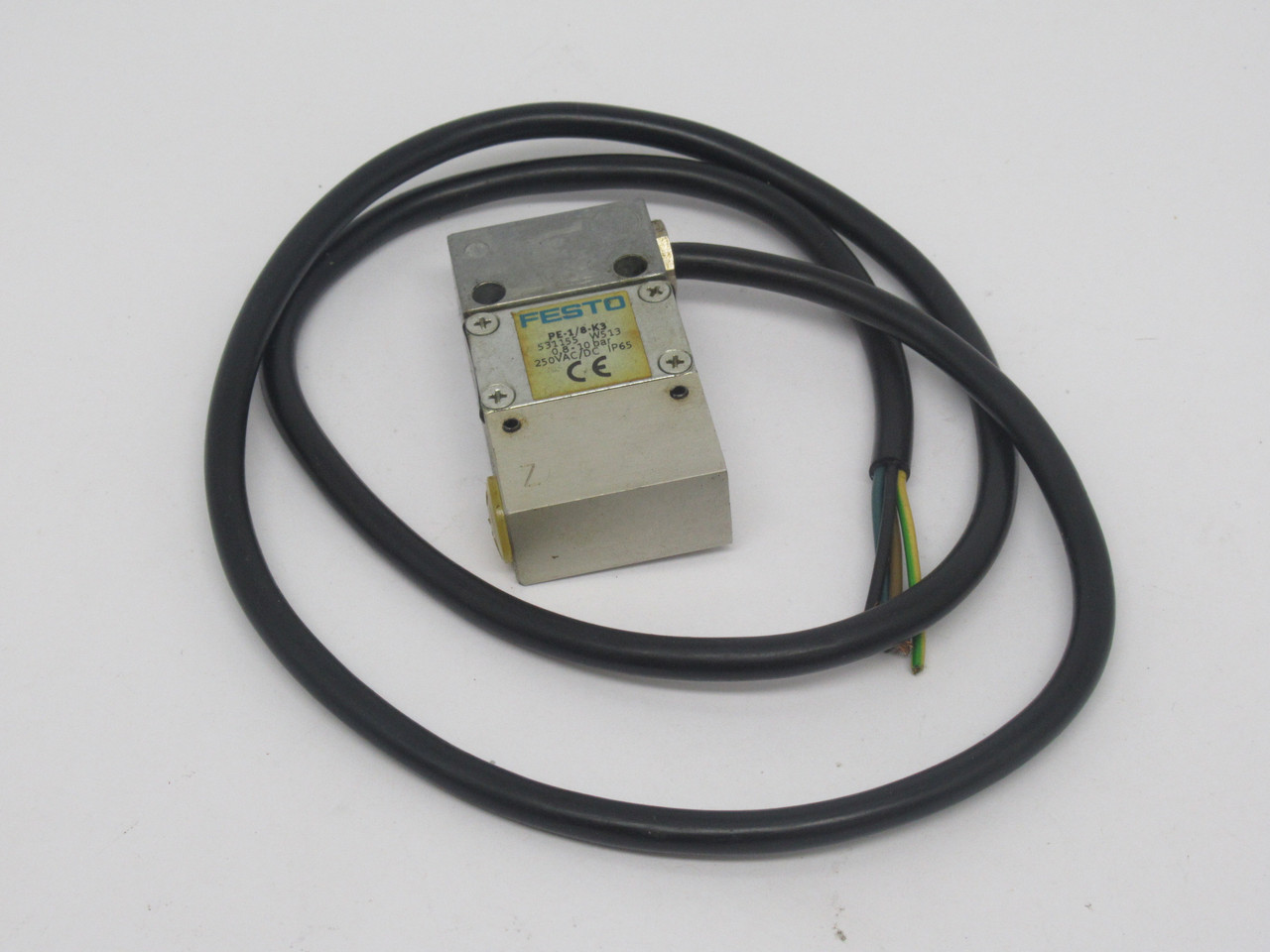 Festo 531155 PE-1/8-K3 PE Converter 0.8-10 Bar *CUT CABLE END* USED