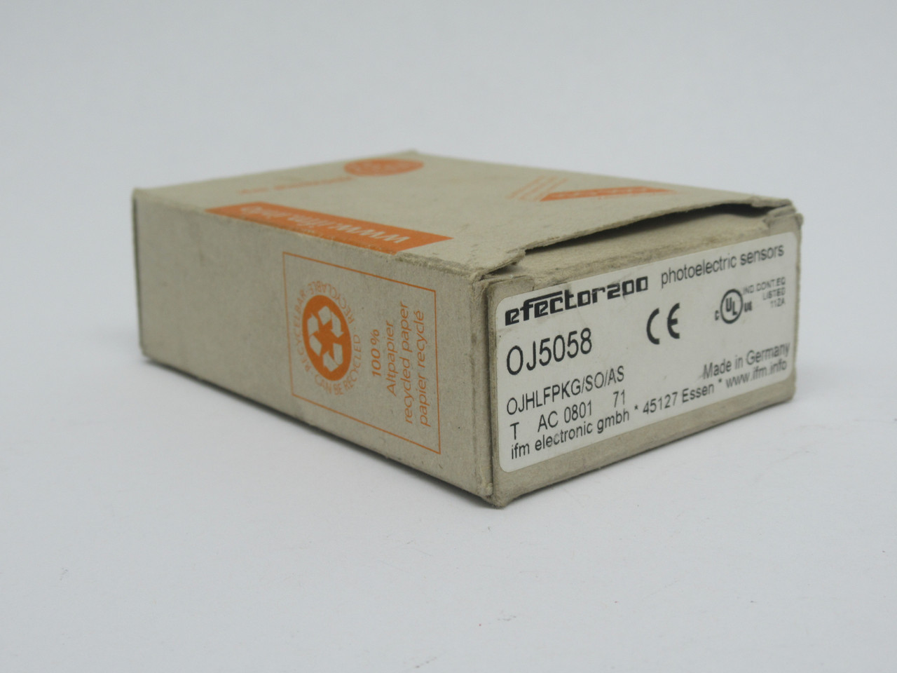 IFM OJ5058 Diffuse Reflective Sensor 7-150mm Range 10-30VDC 13mA NEW