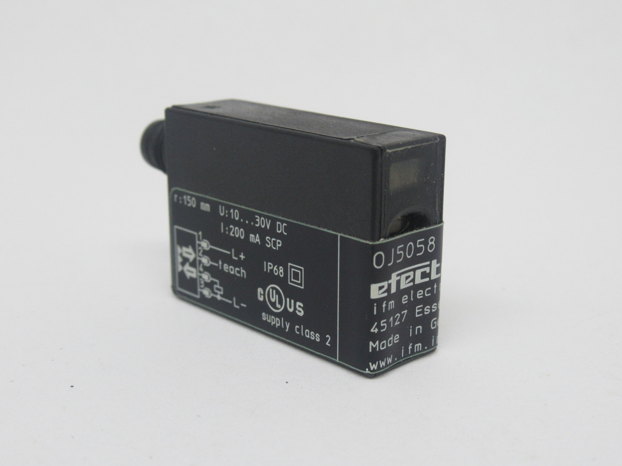 IFM OJ5058 Diffuse Reflective Sensor 7-150mm Range 10-30VDC 13mA NEW