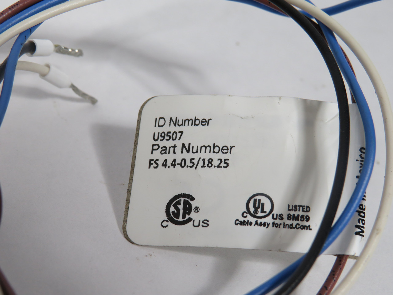 Turck FS 4.4-0.5/18.25 Male Connector 4-Wire 1/4-18NPT U9507 CUT TO 27cm USED