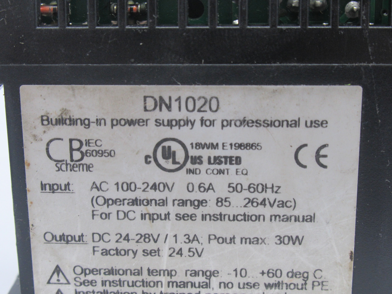 IFM DN1020 Switched Mode Power Supply 24-28VDC 1.3A USED