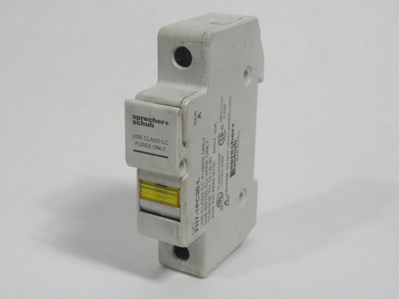 Sprecher + Schuh FH7-1PC30-L Rail Mount Fuse Holder 30A 600V Class CC Ser.A USED