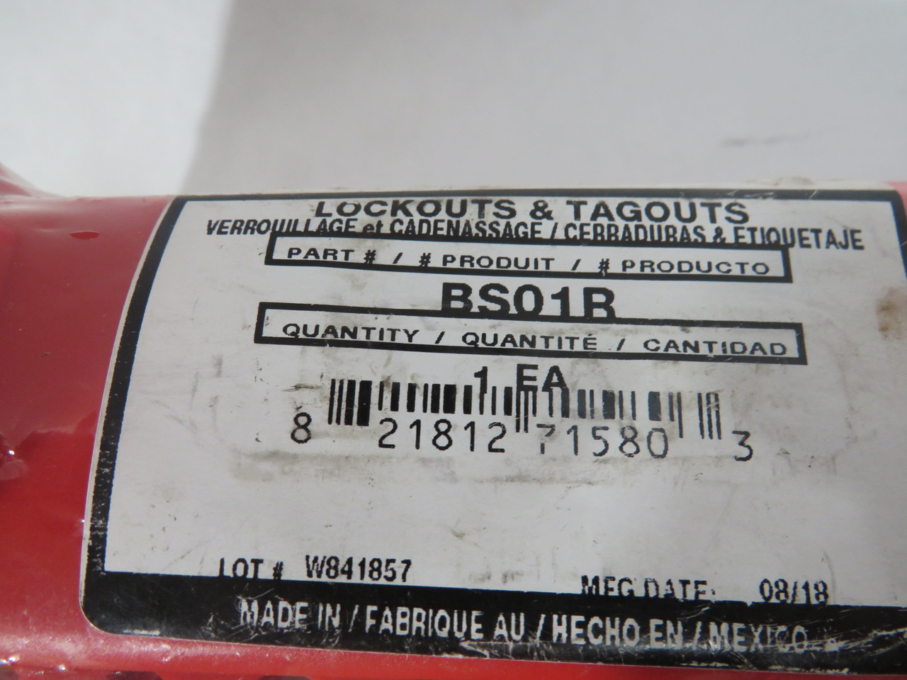 North Honeywell BS01R Red Ball Valve Lockout 7/8"W 3/8"-1-1/4" *Holey Bag* NWB