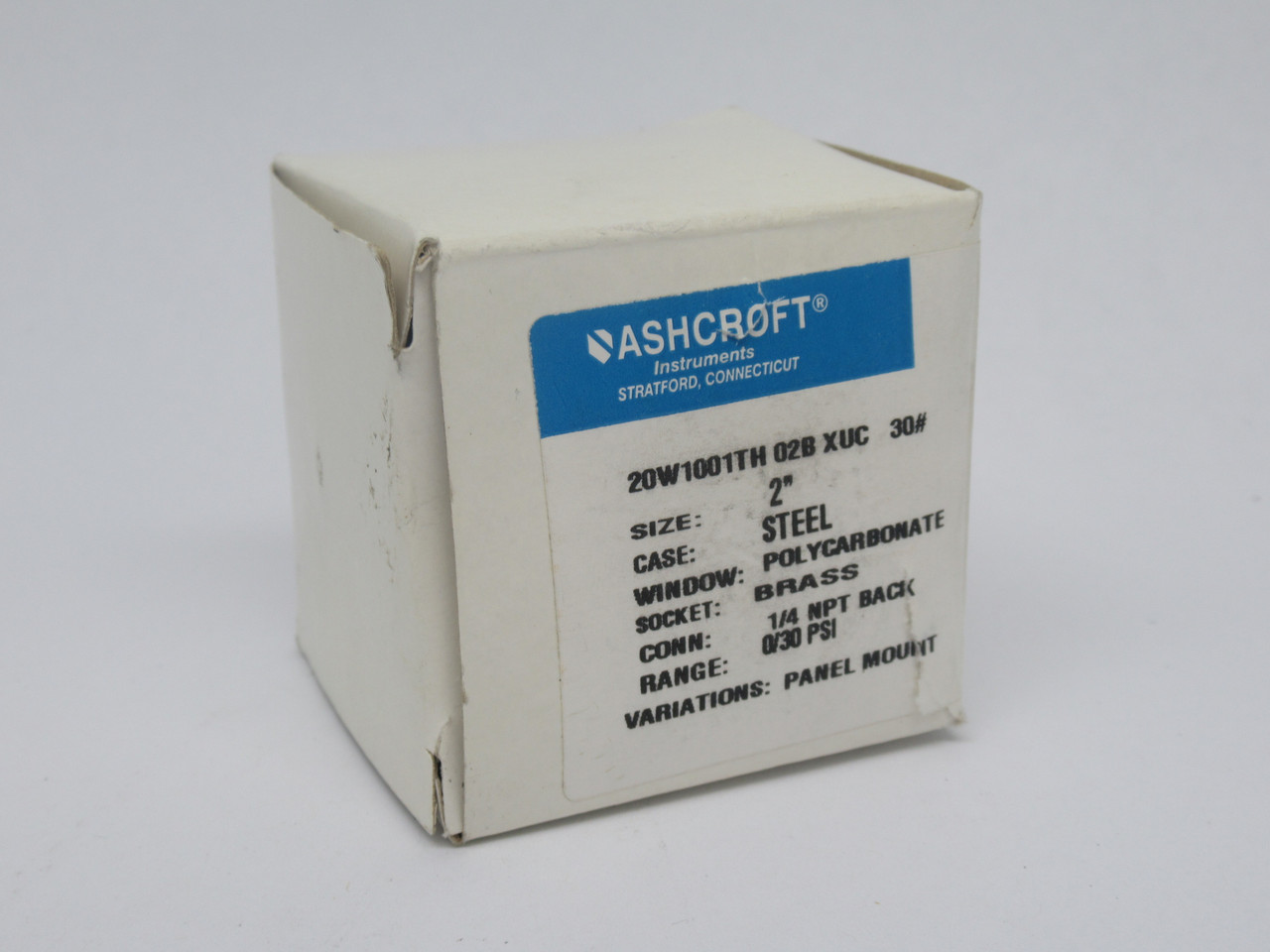 Ashcroft 20W1001TH02BXUC30 Pressure Gauge 2"D 0-30psi Range 1/4"NPT USED