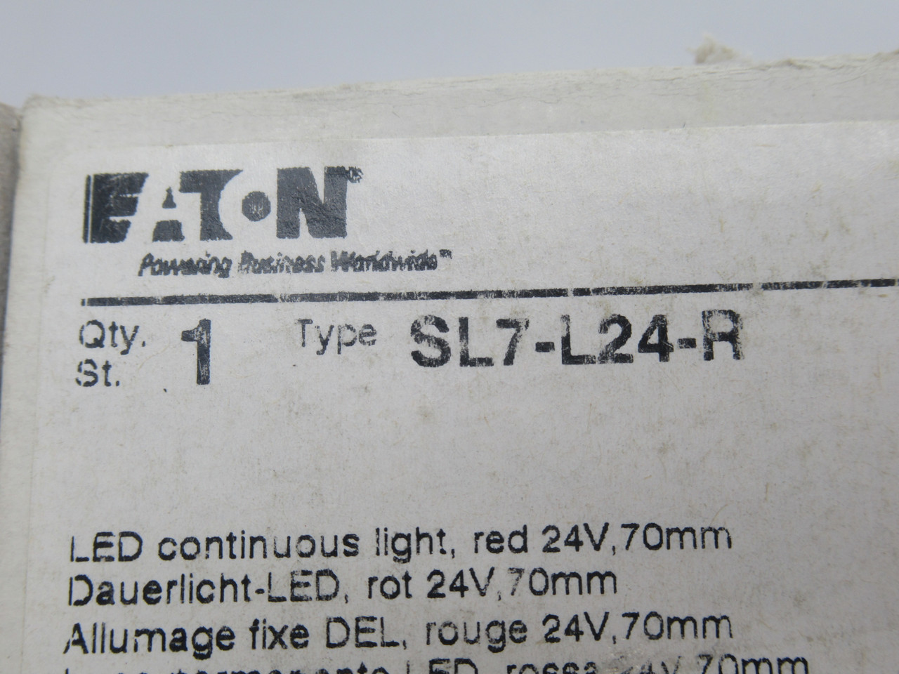Eaton SL7-L24-R Continuous Red Stack Light Module 70mm 24V NEW