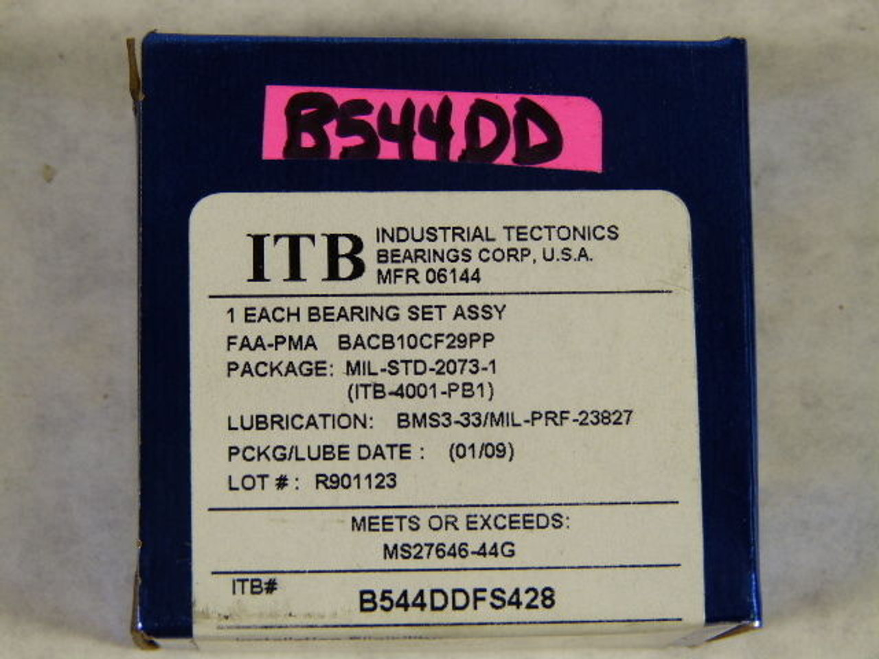 ITB B544DDFS428 Single Row Ball Bearing 1.8125"x2.25"x0.1281" ! NEW !