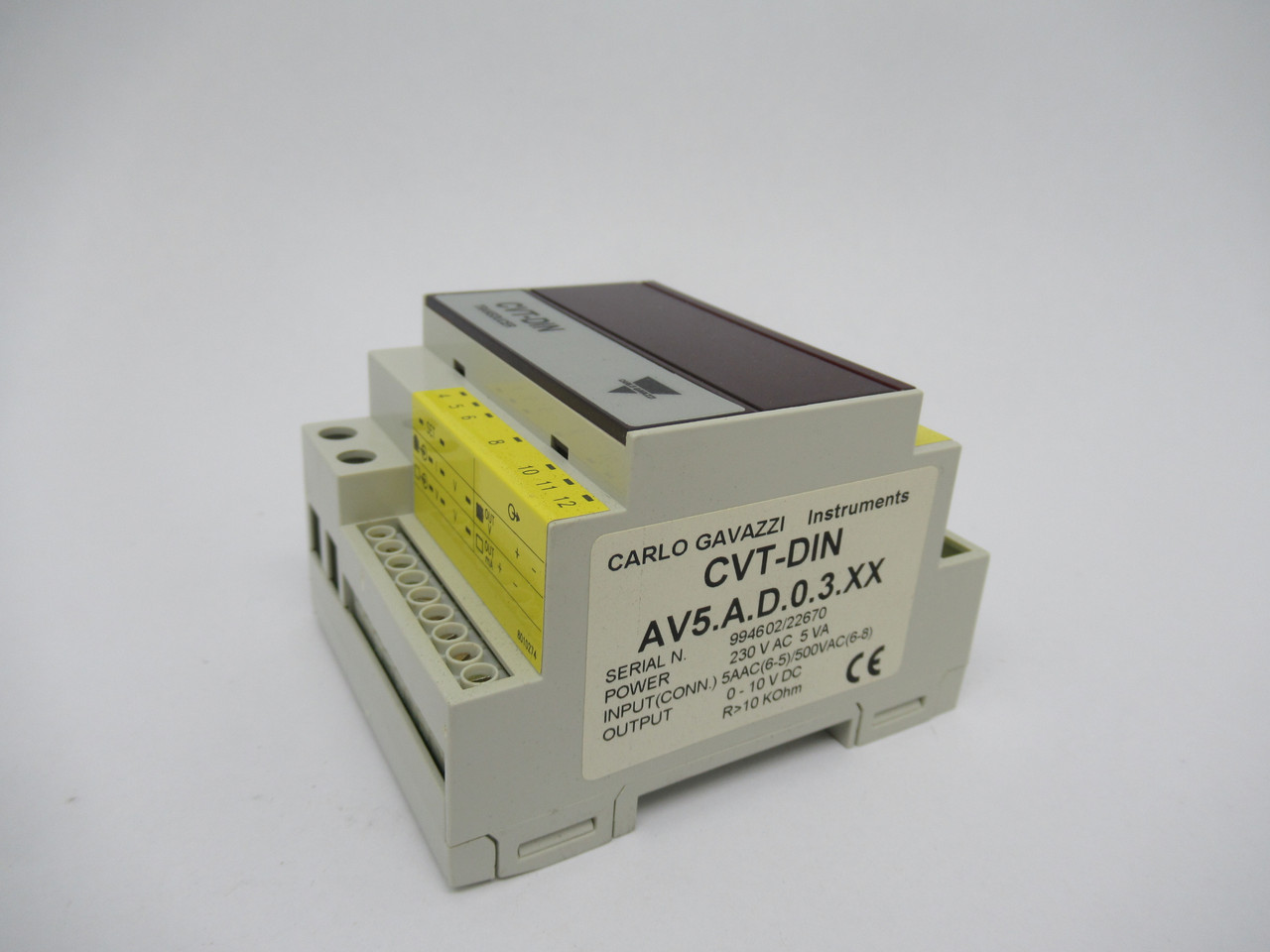 Carlo Gavazzi CVT-DIN Transducer 230VAC 5VA Input 5A 500VAC AV5.A.D.0.3.XX NEW