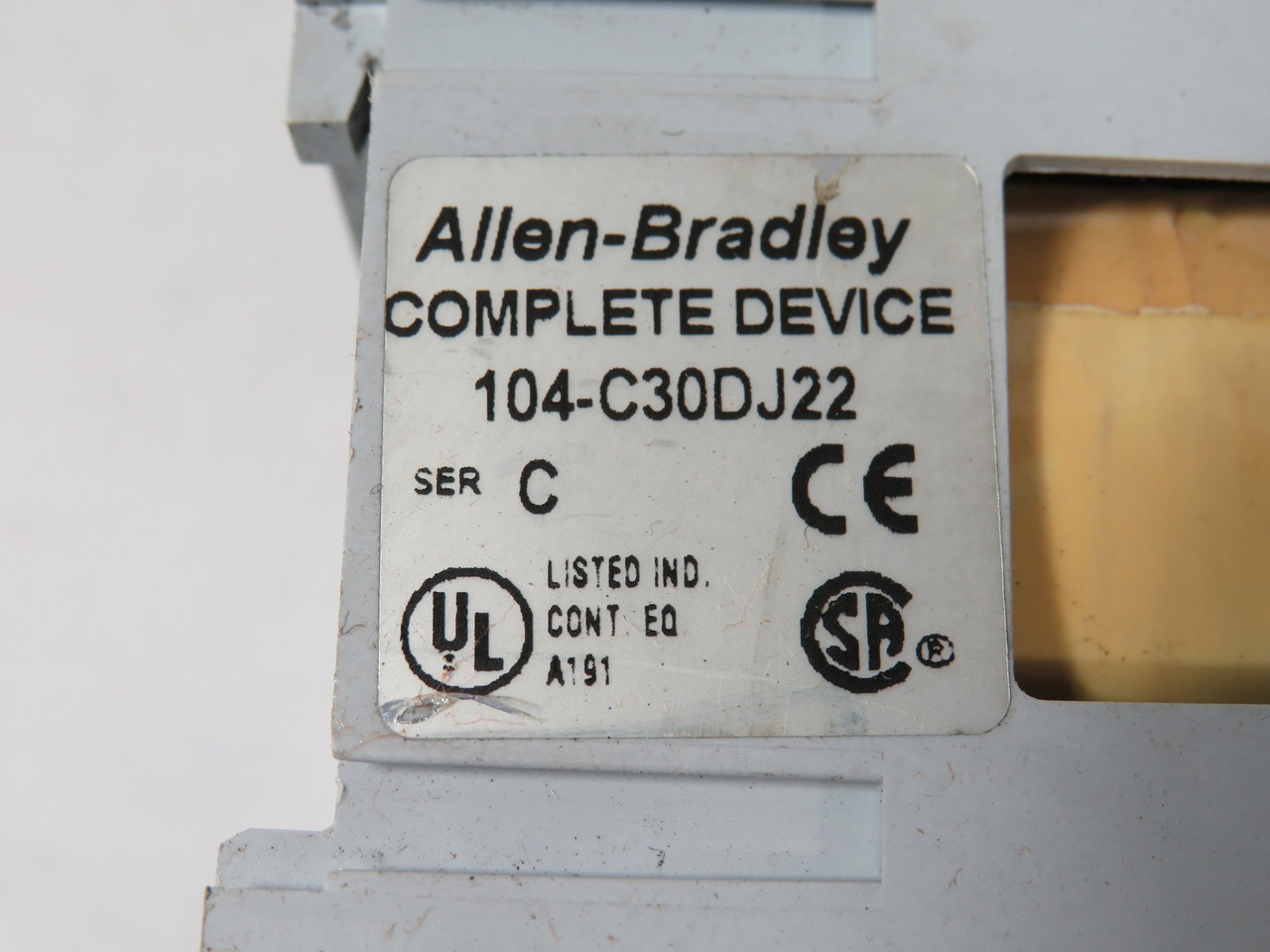 Allen-Bradley 104-C30DJ22 Ser. C Reversing Contactor 24VDC MISSING BUS BAR USED
