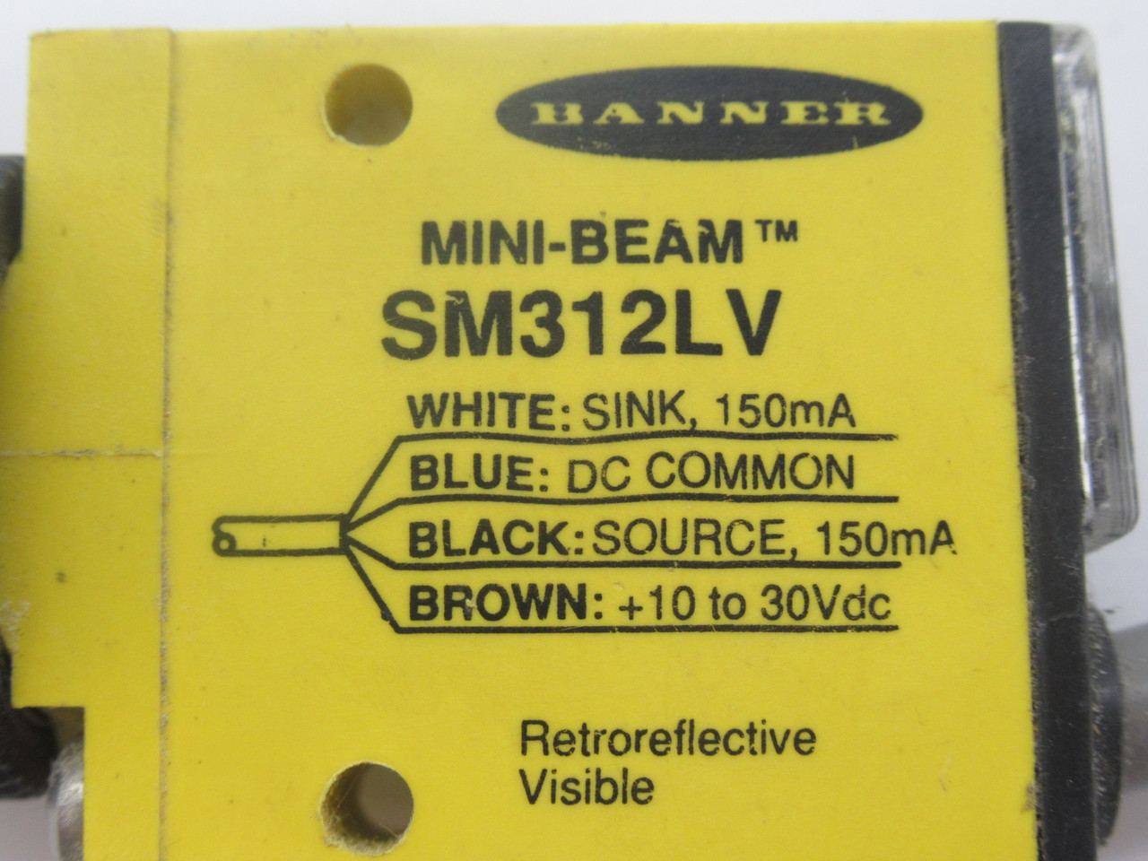 Banner SM312LV Mini Beam Photoelectric Sensor 5m Range 2m Length USED