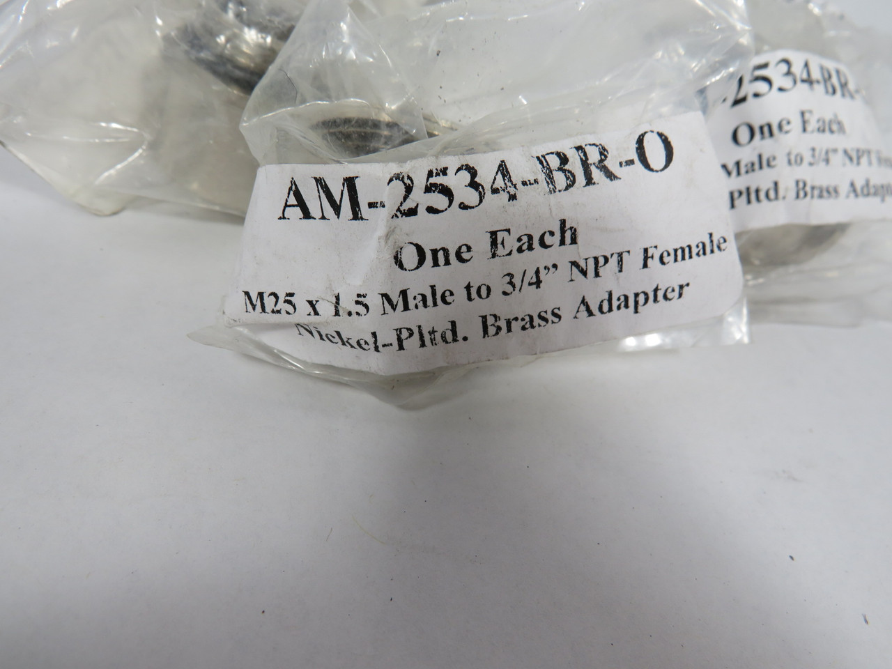 Sealcon AM-2534-BR-O M20x1,5M to 3/4"FNPT Nickle Plated Brass Adapter Lot/9 NOP