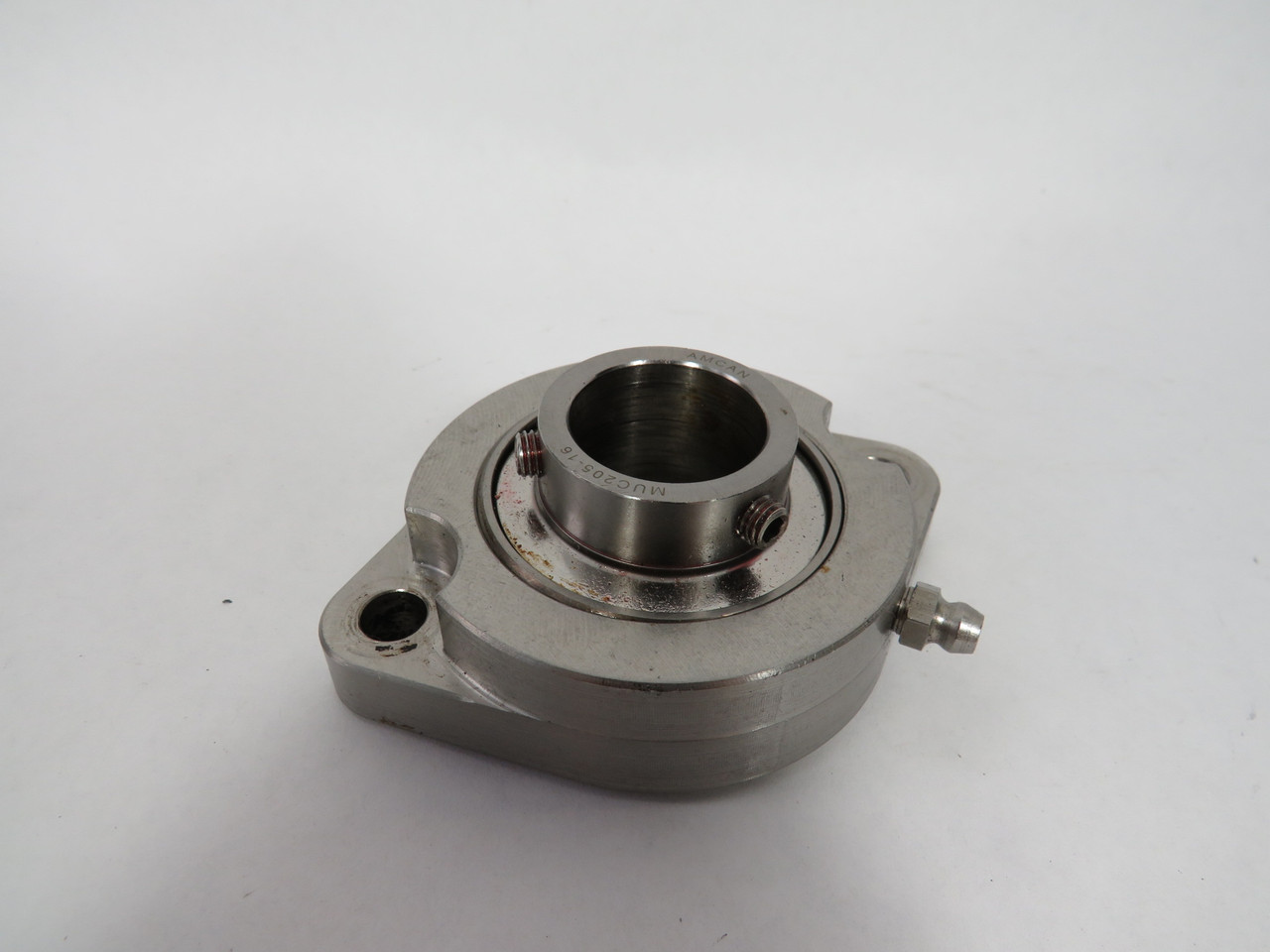 Amcan MUC205-16 Steel Slim Profile Oval Bearing Unit 3-3/4"FD 25mmID *Rust* USED