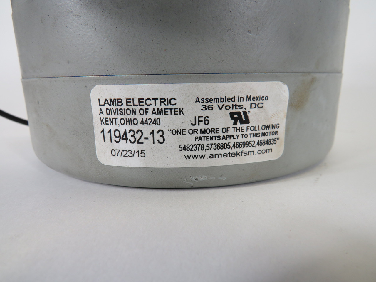 Lamb Electric 9004054 119432-13 36VDC Vacuum Motor Kit USED