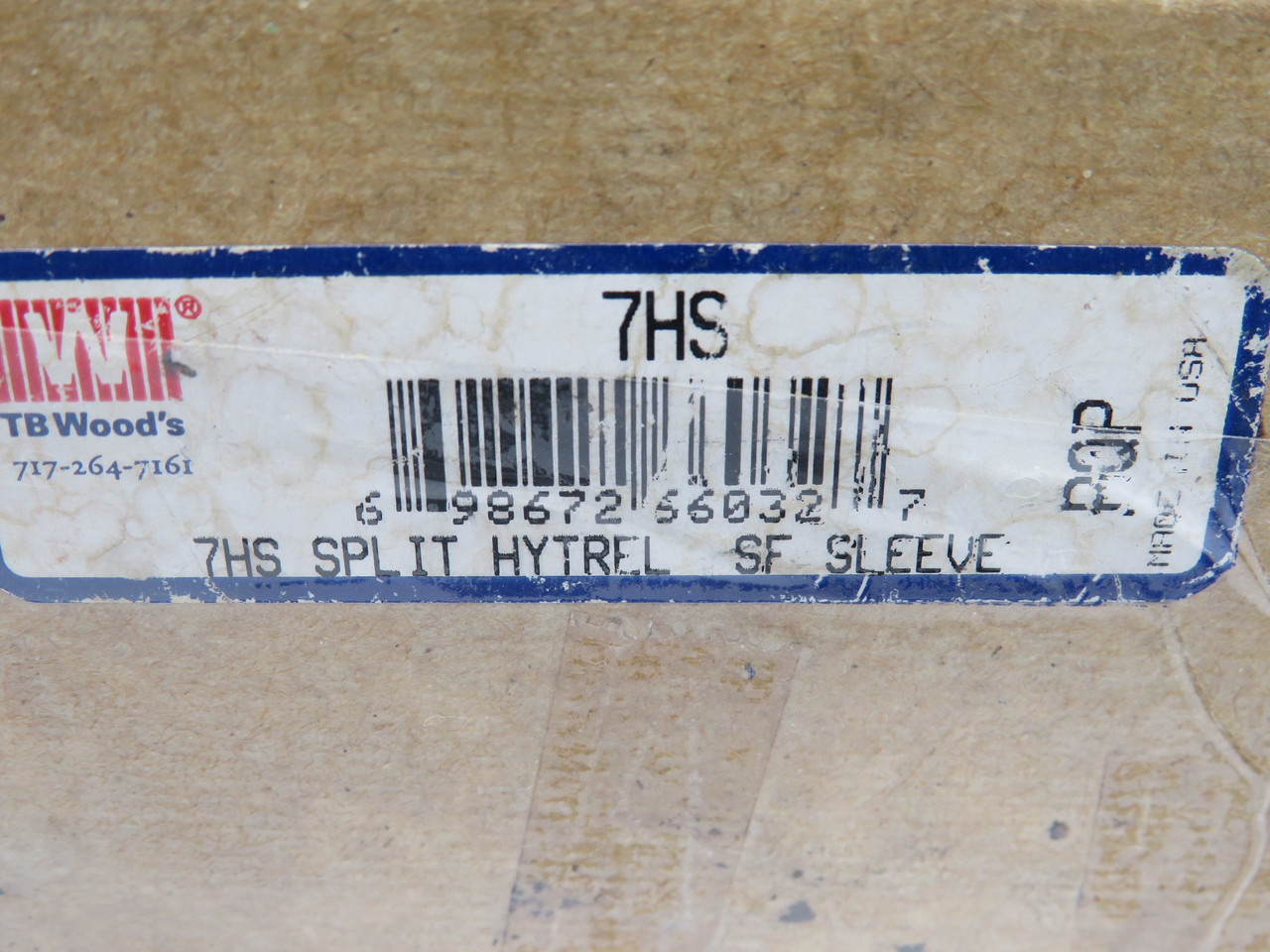 TB Wood's 7HS Split Hytrel Sure-Flex Sleeve 4-11/32" D 2-3/16" W DAMAGED BOX NEW