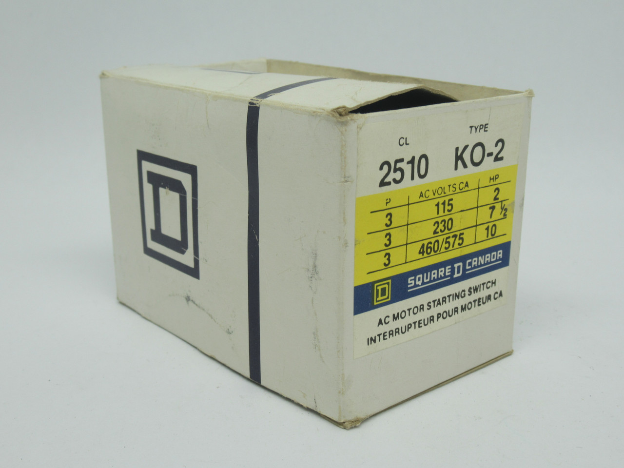 Square D 2510KO2 Motor Starting Switch 460/575V @ 10HP 3Ph 30A NEW