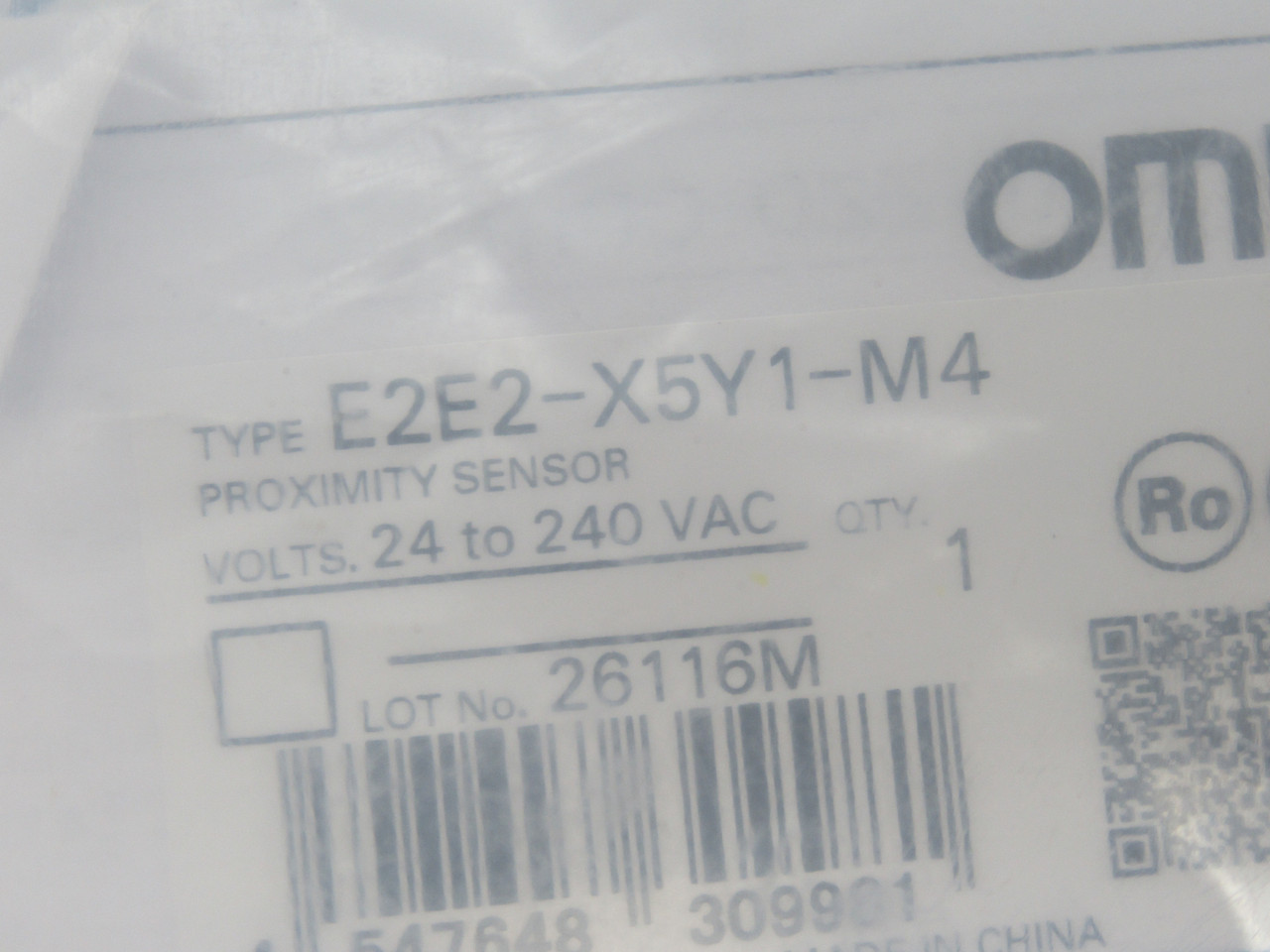 Omron E2E2-X5Y1-M4 Proximity Sensor 24-240VAC 5mm Range NO NWB