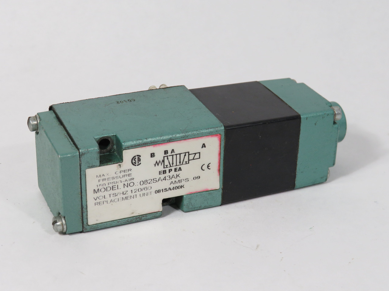 Numatics 081SA400K Solenoid Valve 110-115V@50Hz 110-120V@60Hz 0.15A Coil USED