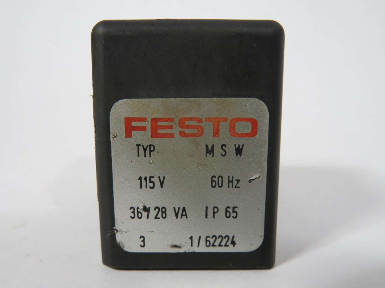Festo MSW-115AC Solenoid Coil 115V 60Hz 36/28VA USED