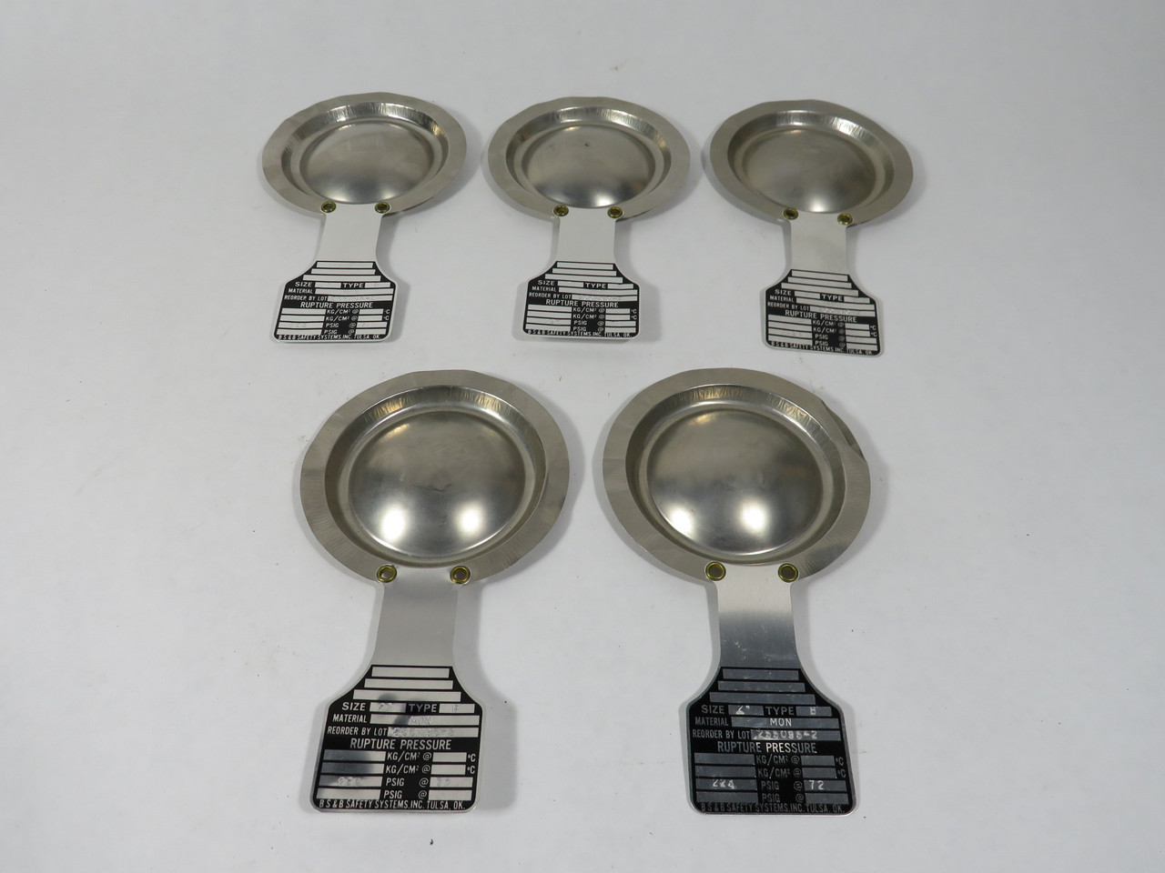 BS&B 255095-2 Metal Rupture Disk Type B 2" Size Lot of 5 SHELF WEAR NEW