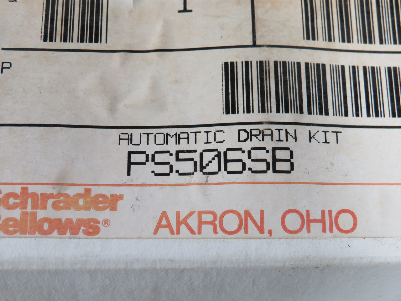 Schrader Bellows PS506SB Automatic Drain Kit MISSING NUT NEW