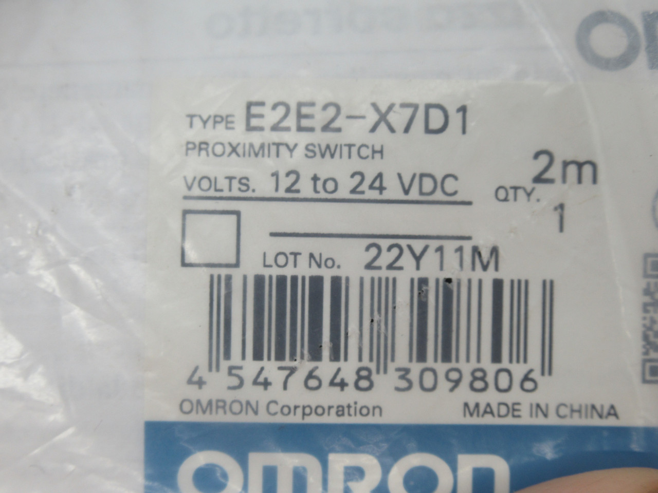 Omron E2E2-X7D1 Proximity Sensor 12-24VDC 7mm Range 2m Length NWB