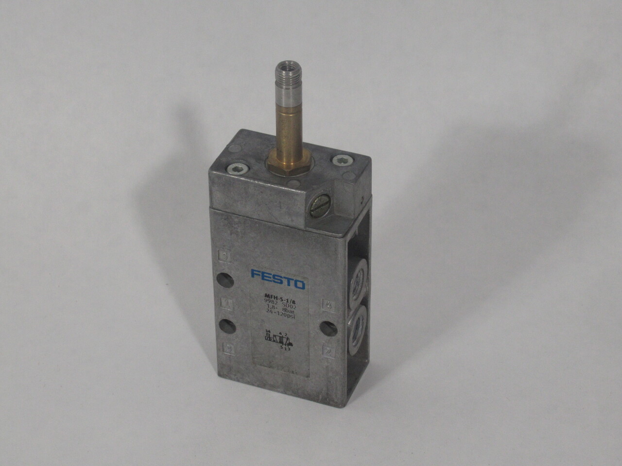 Festo 9982 MFH-5-1/8 5/2-Way Solenoid Valve G1/8" Ports 24-120psi USED