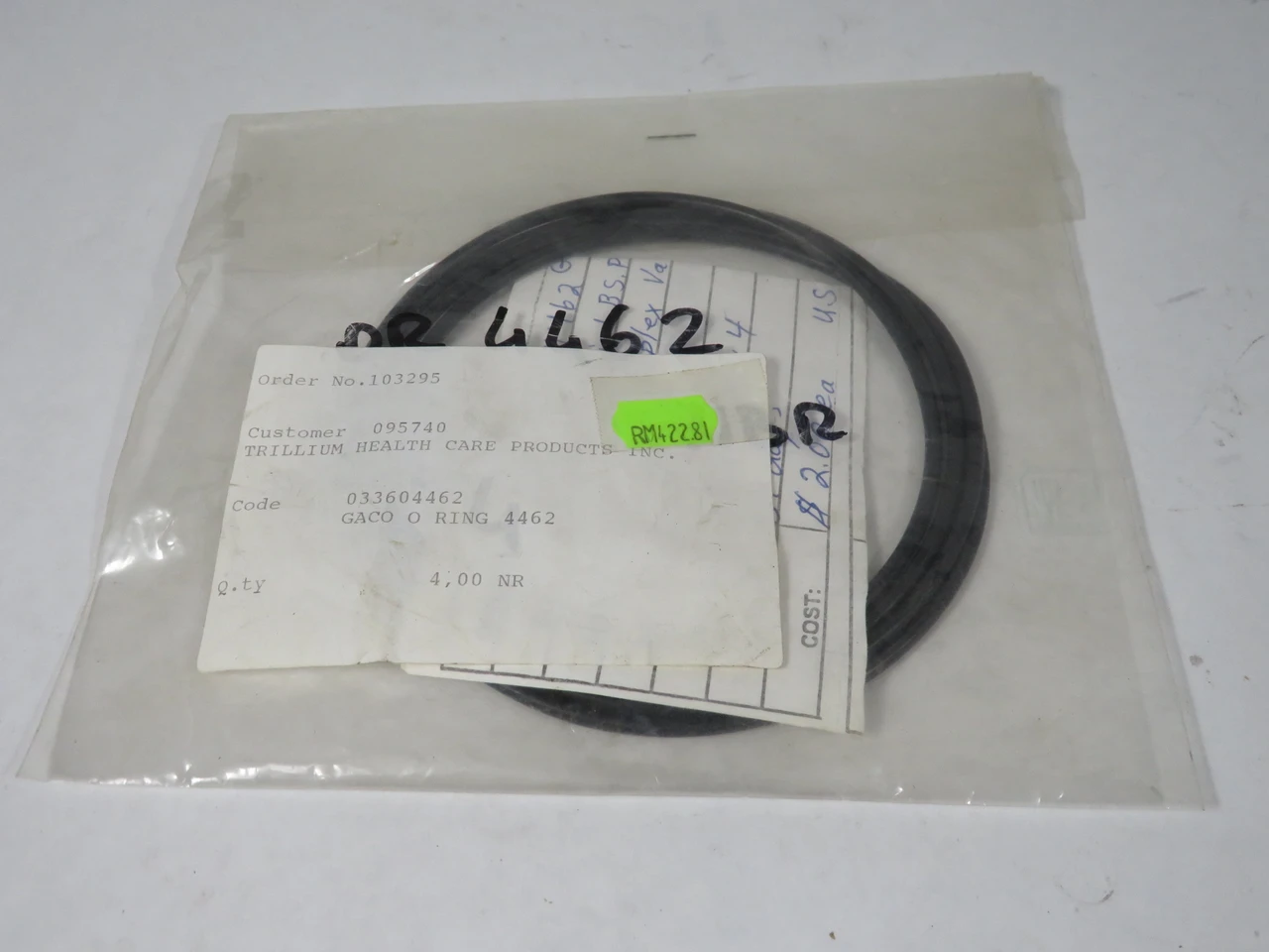 GACO 4462 NBR O-Ring 117.07mm ID 3.53mm Cross Section 4-Pack NWB