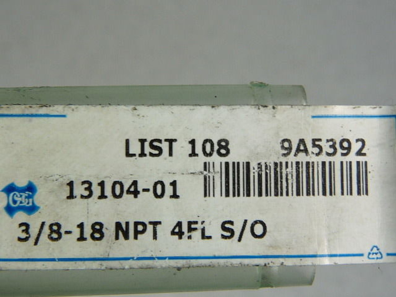 Greenfield 13104-1 9A5392 Pipe Tap 3/8-18 NPT 4FL S/O ! NEW !