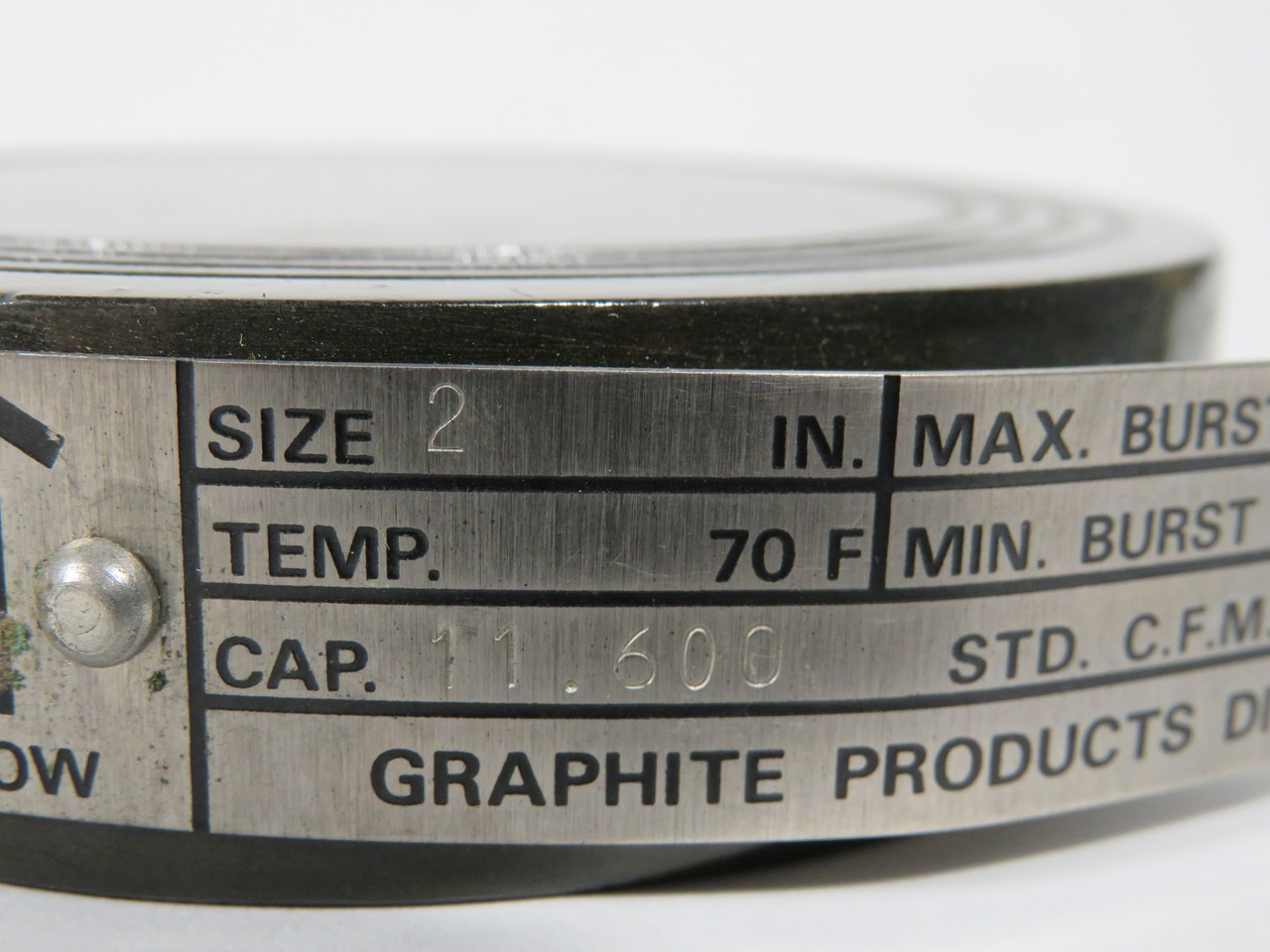Carborundum Falls Impervious Graphite Rupture Disc 2" Size 210psi Max IN BOX NOP