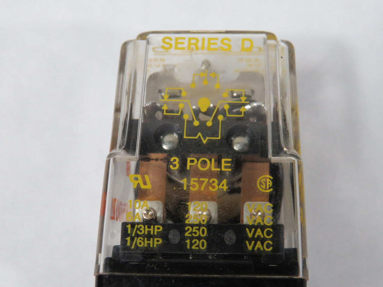 Square D 8501KPD13V53 Series D Plug-In Relay 24VDC 10A@120V 6A@250V 11-Pin USED