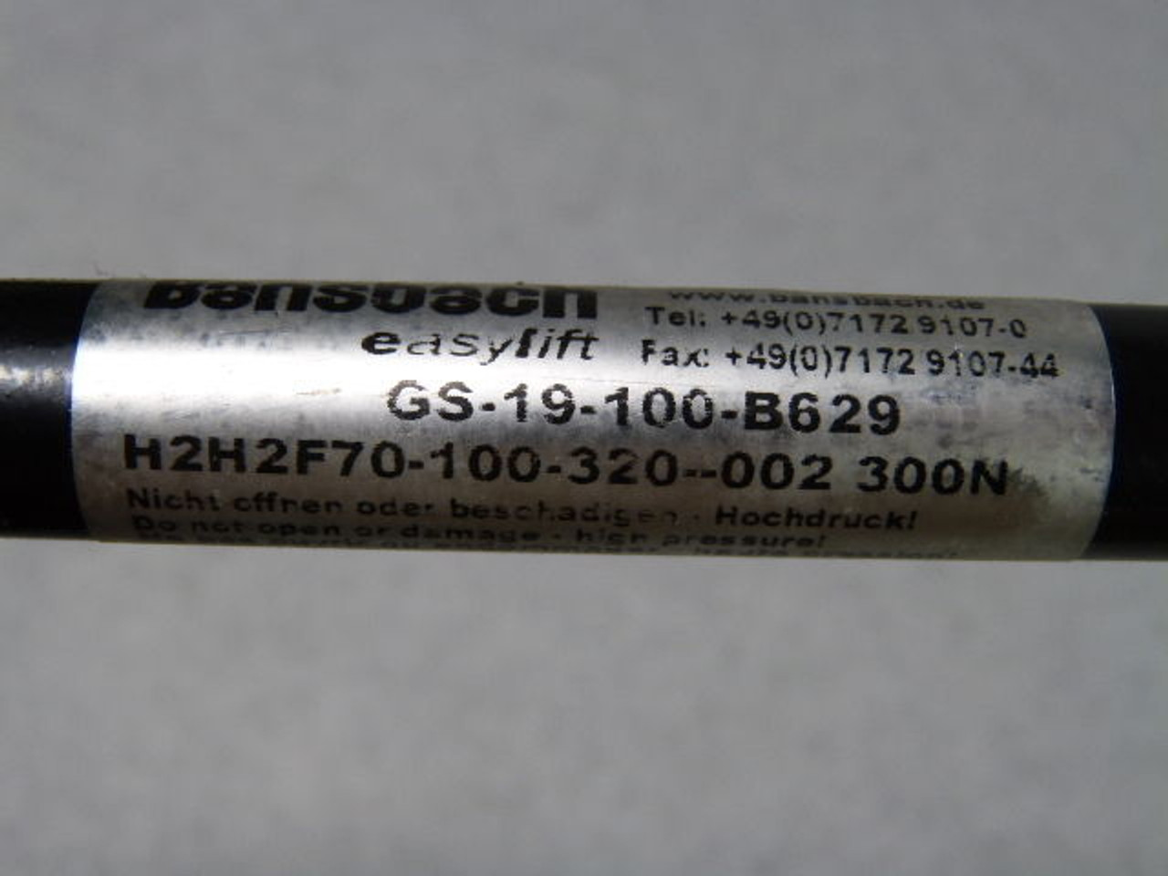 Bansbach GS-19-100-B629 Industrial Gas Spring 300N 100mm Stroke ! NEW !